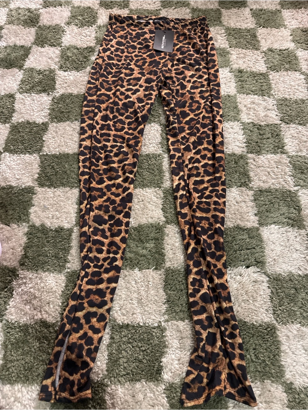 PrettyLittleThing Leopard-Print Leggings in Brown and Black
